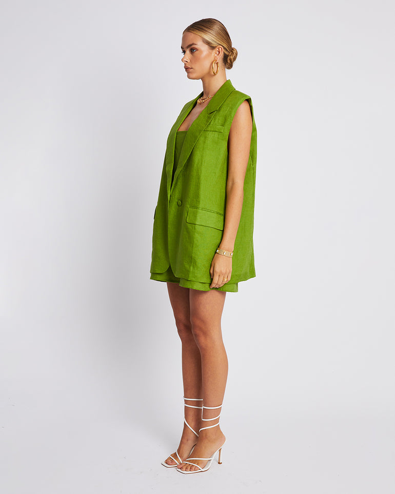 Summi Summi Sleeveless Blazer Olive