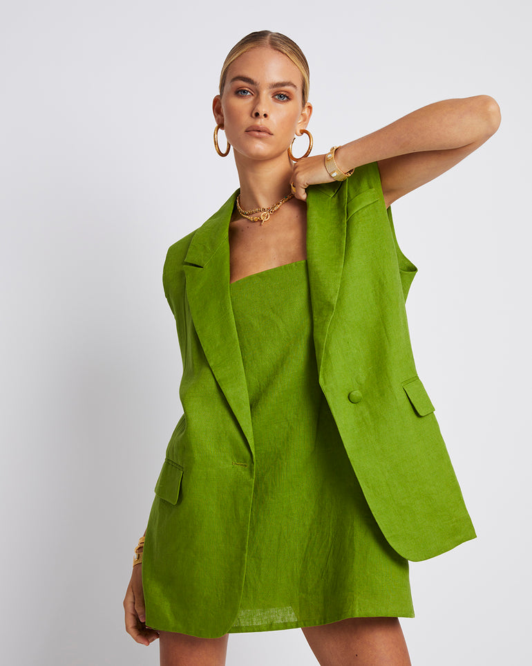 Summi Summi Sleeveless Blazer Olive