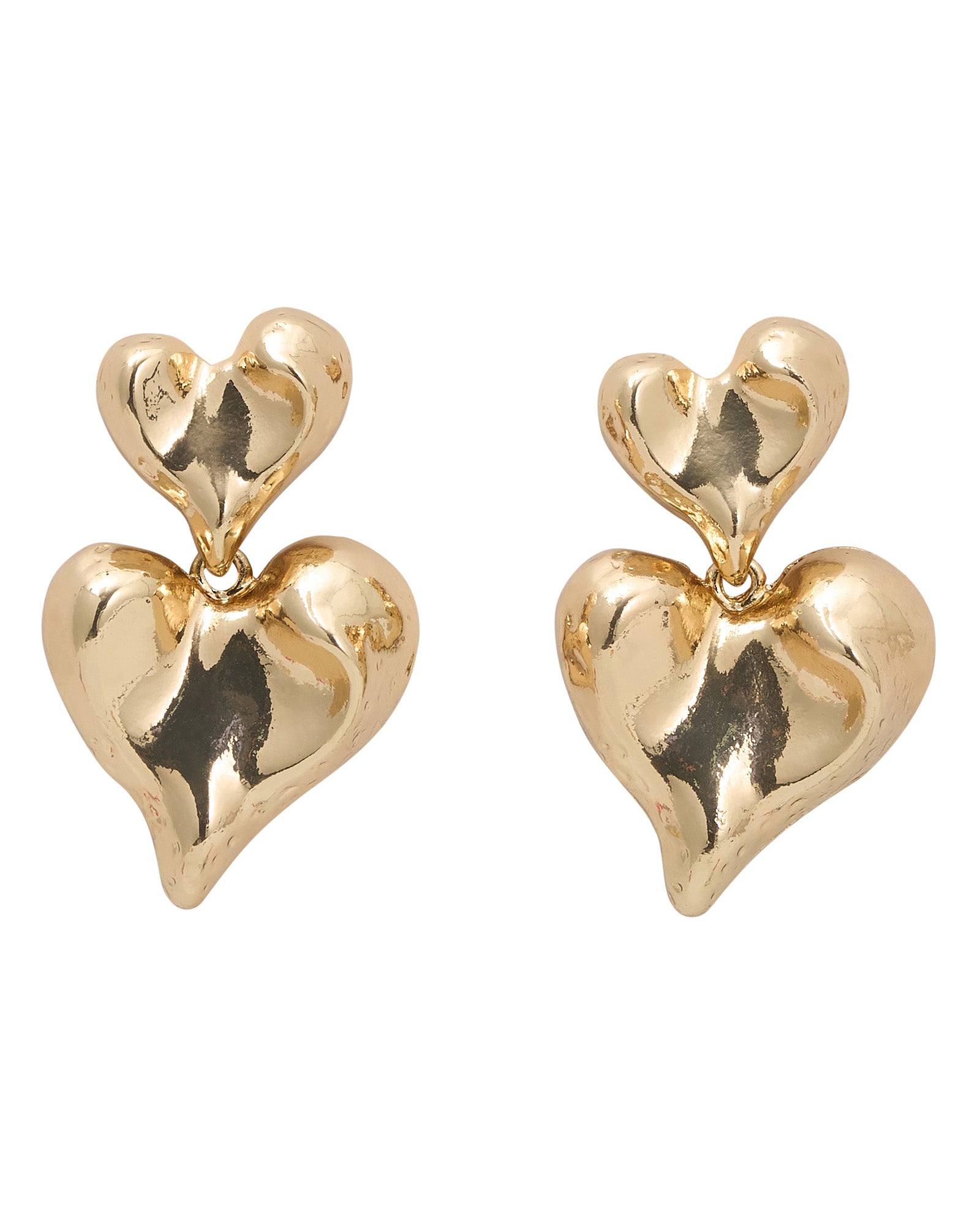 Gold heart-shaped earrings