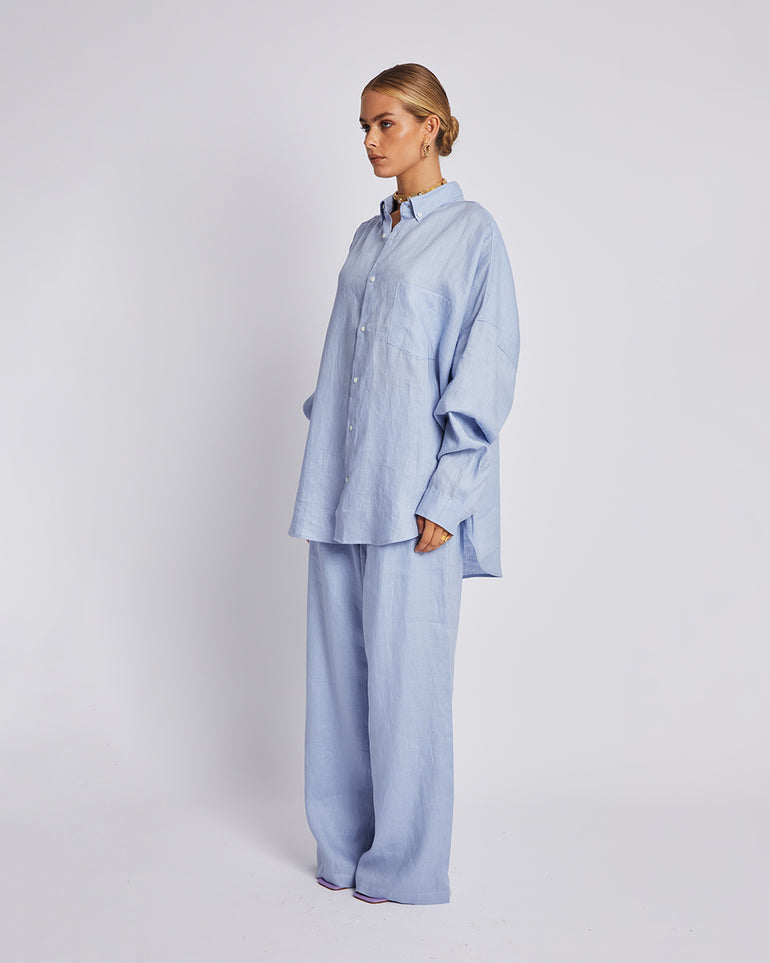 Summi Summi Long Sleeve Oversized Shirt Alice Blue