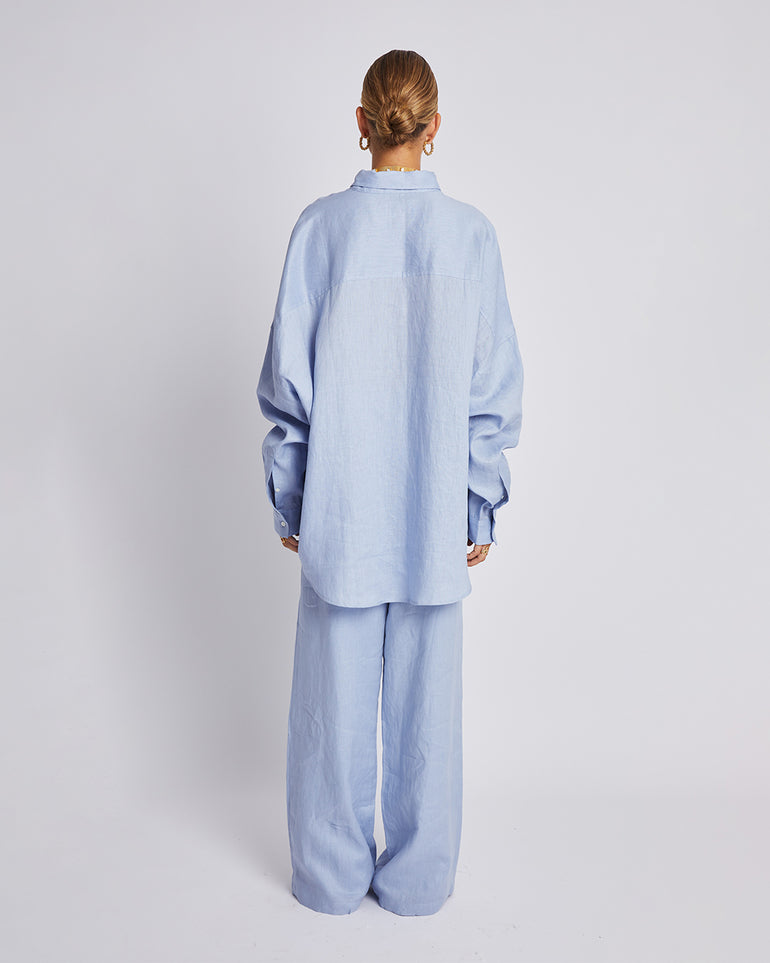 Summi Summi Long Sleeve Oversized Shirt Alice Blue