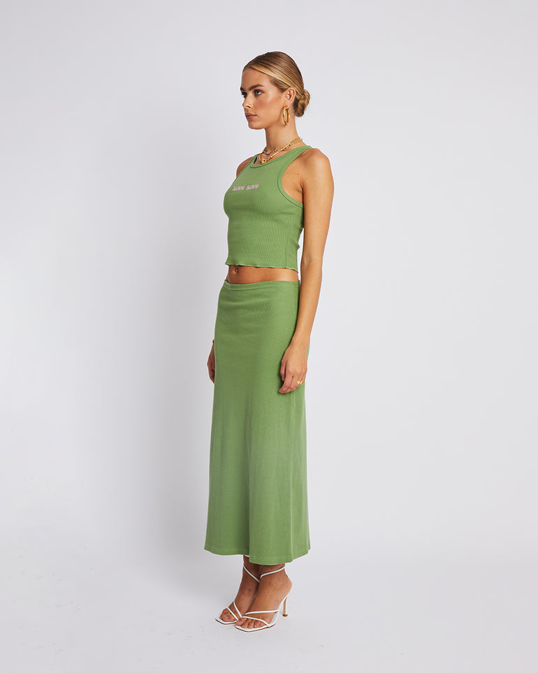 Summi Summi Cropped Racer Tank Olive