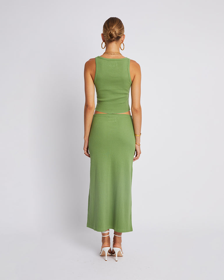 Summi Summi Cropped Racer Tank Olive