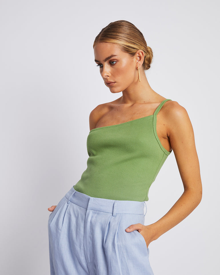 Summi Summi One Shoulder Bodysuit Olive