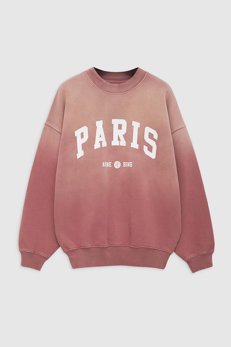 Anine Bing Jaci Sweatshirt University Paris Washed Faded Terracotta
