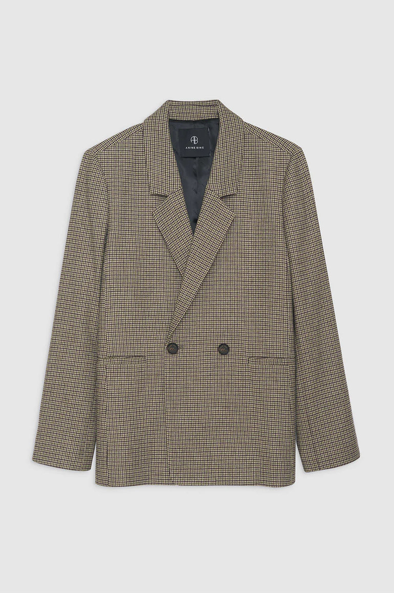 Anine Bing Madeleine Blazer Mini Houndstooth