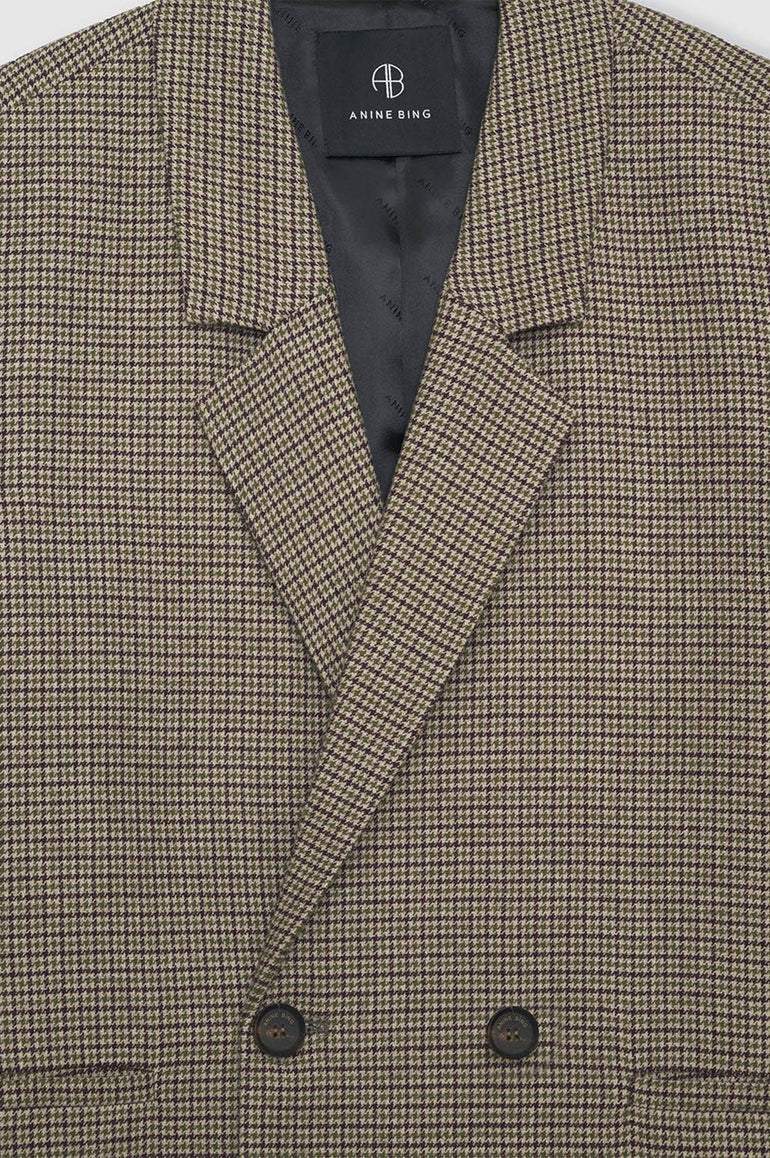 Anine Bing Madeleine Blazer Mini Houndstooth
