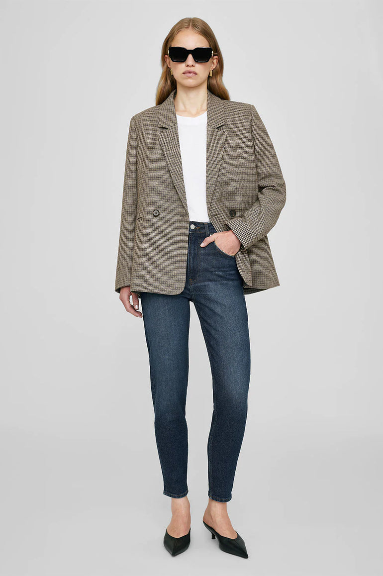 Anine Bing Madeleine Blazer Mini Houndstooth