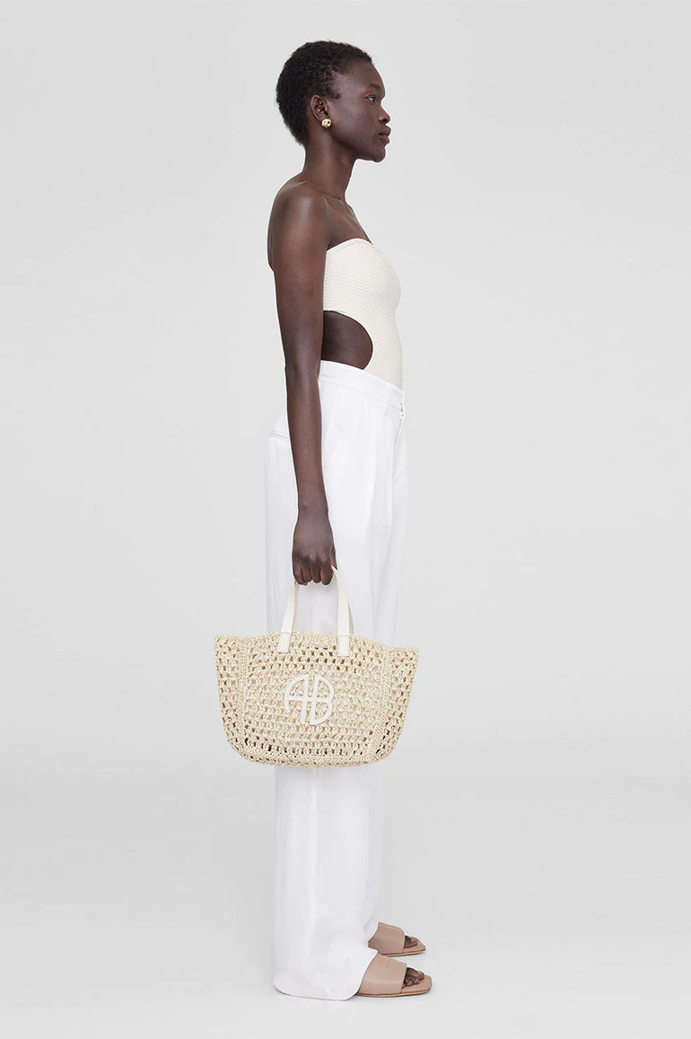 Anine Bing Small Rio Tote Cream