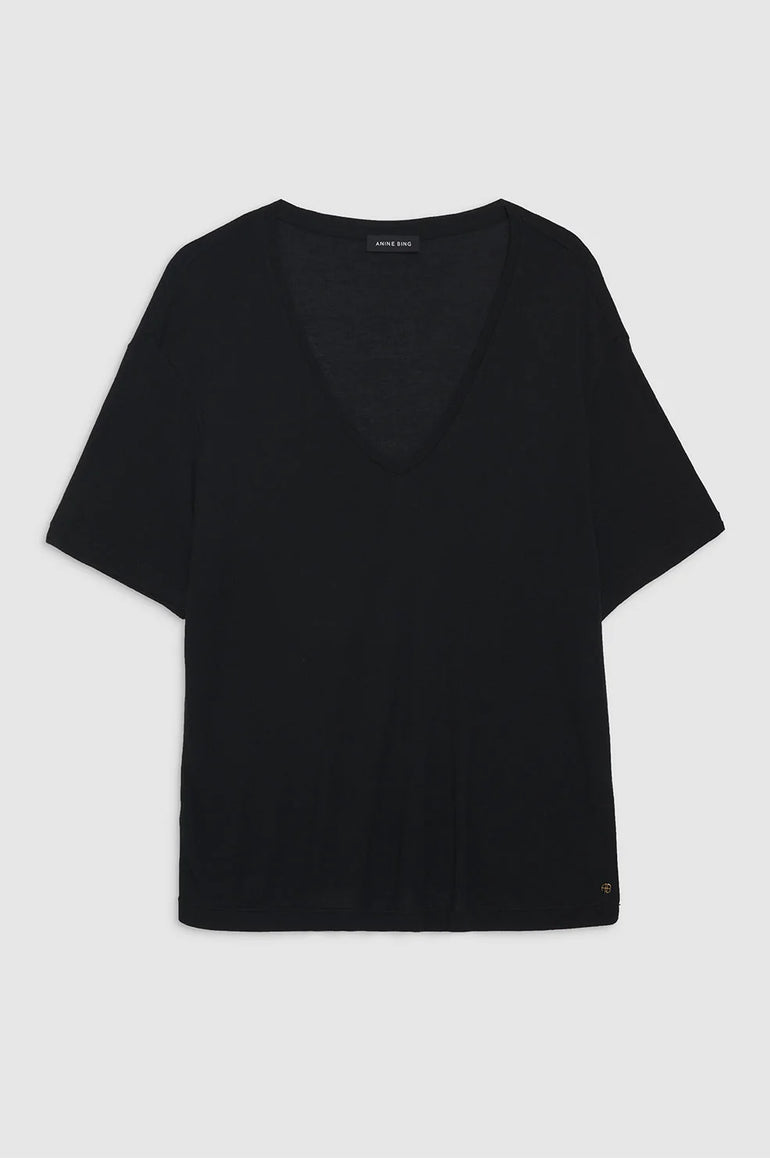 Anine Bing Vale Tee Black Cashmere Blend