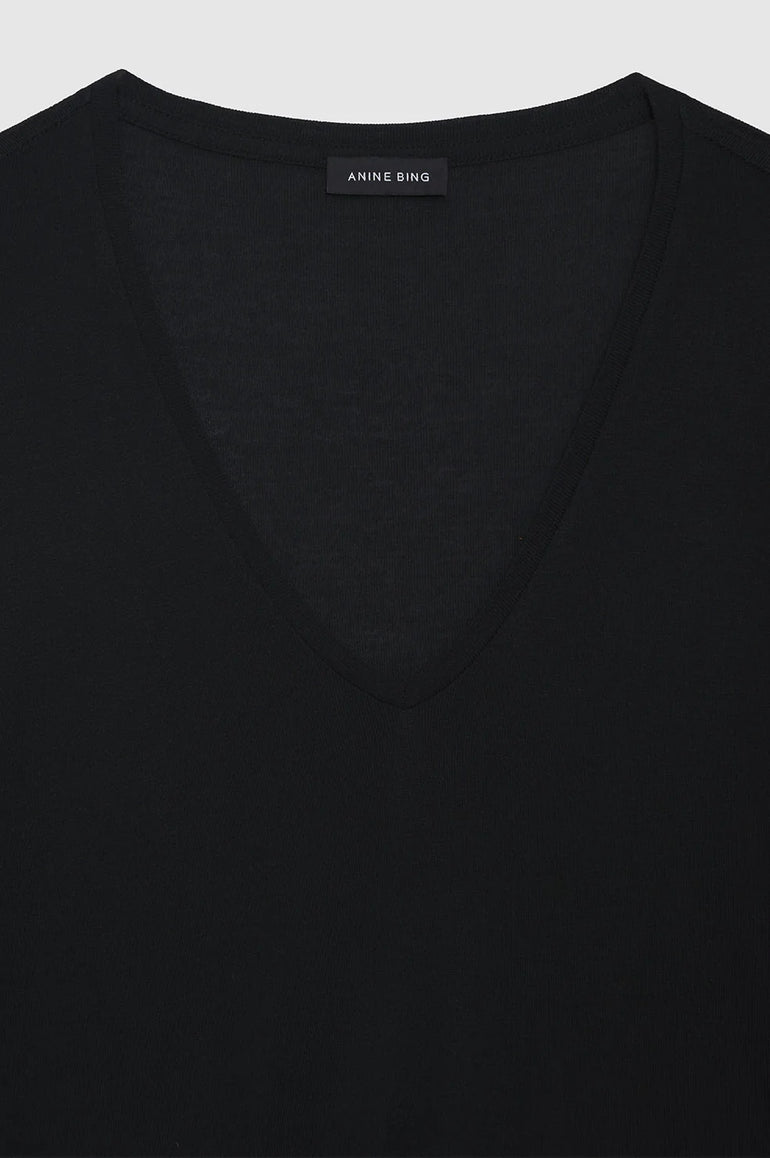 Anine Bing Vale Tee Black Cashmere Blend