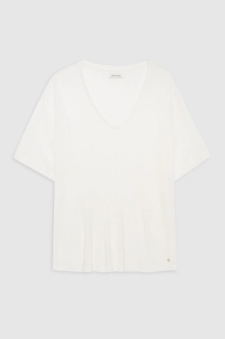 Anine Bing Vale Tee Off White Cashmere Blend