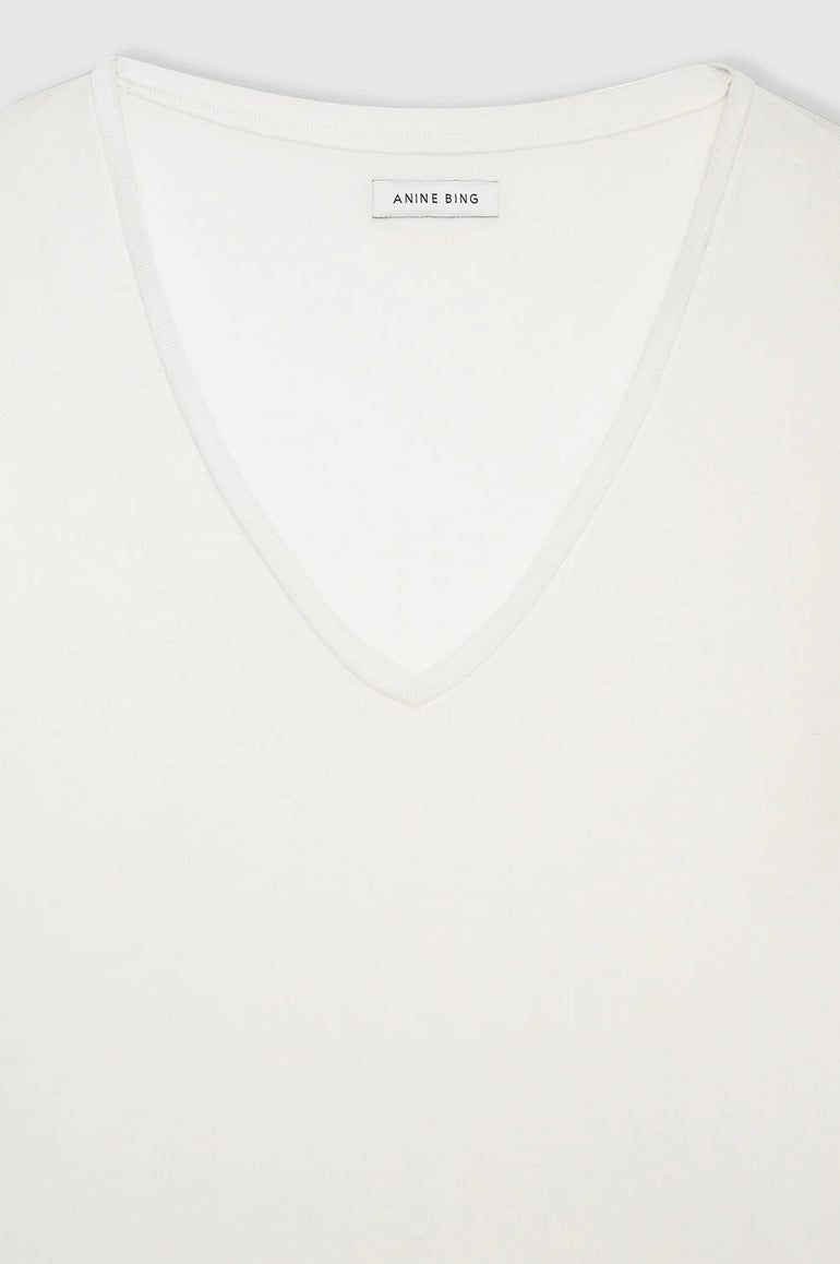 Anine Bing Vale Tee Off White Cashmere Blend