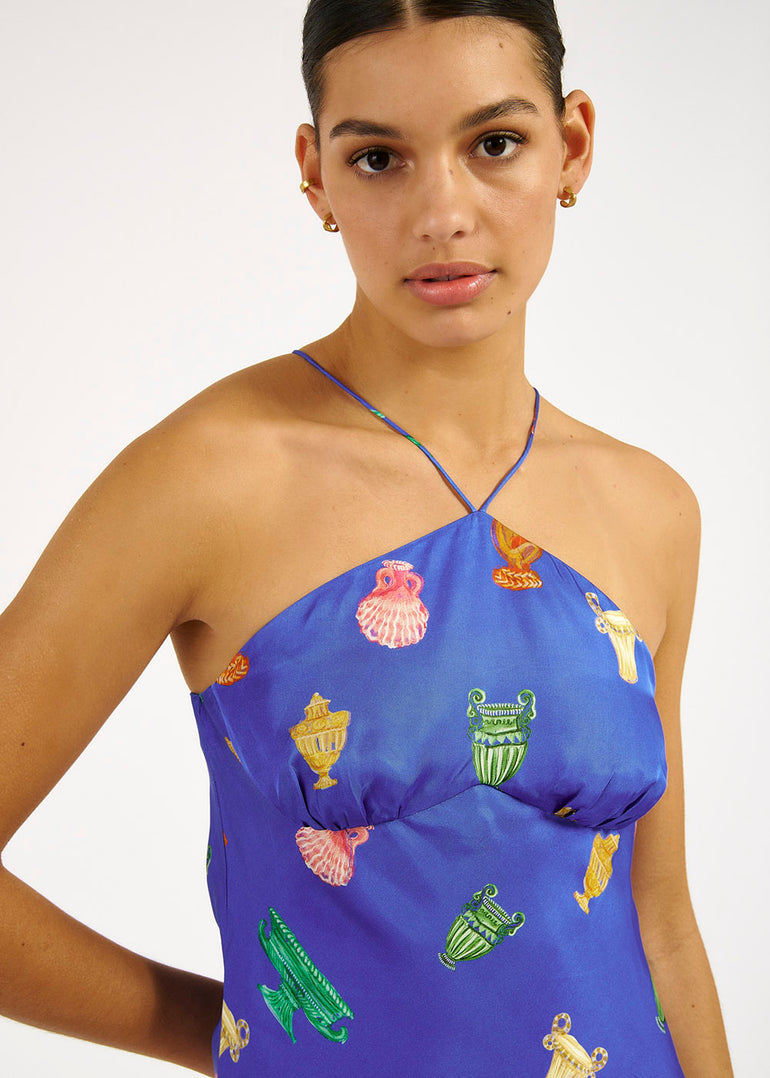 Roame Vespa Dress Ceramica Cobalt
