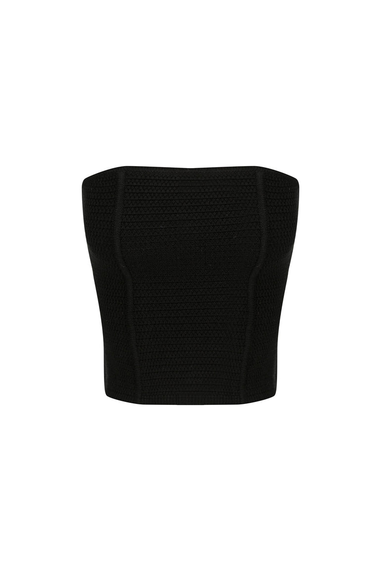 Shona Joy Eve Panelled Tube Top Black