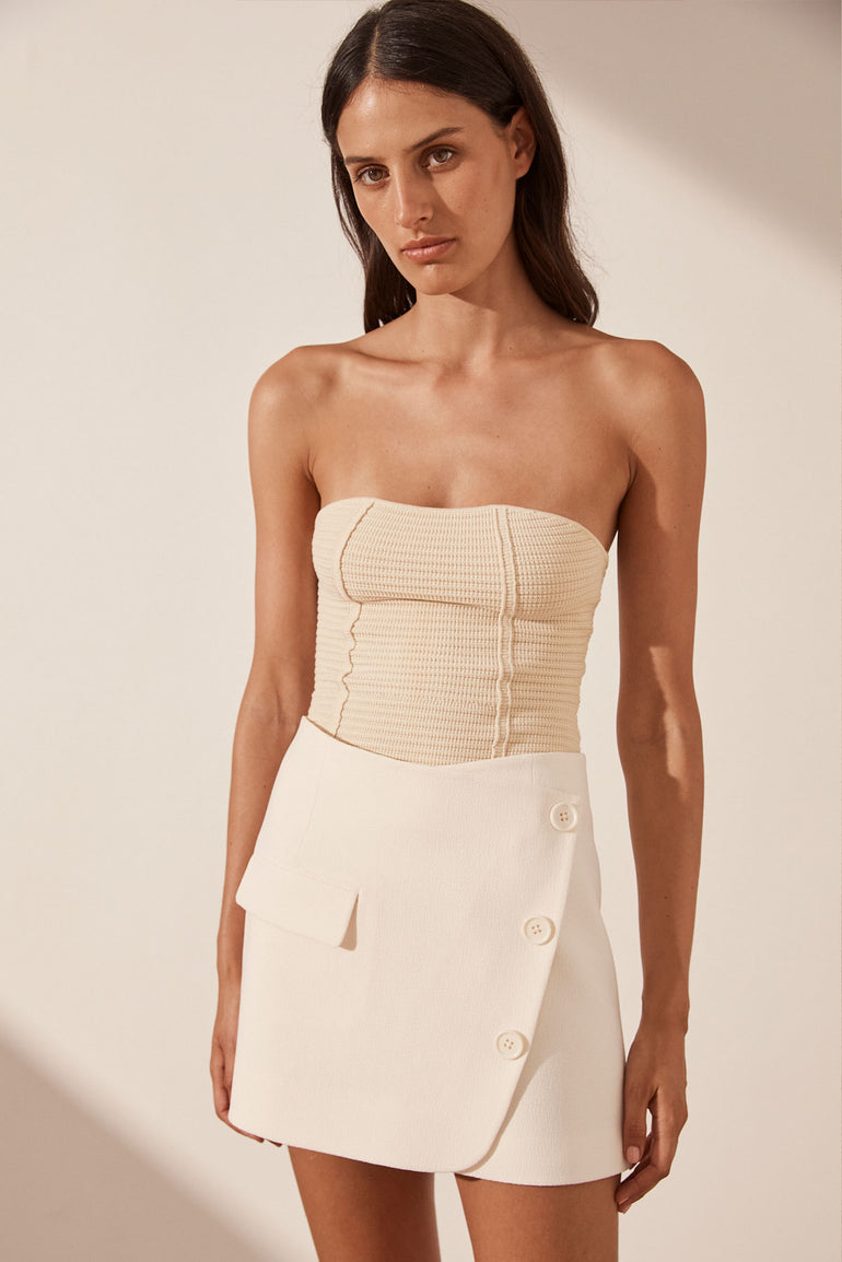 Shona Joy Eve Panelled Tube Top Bone