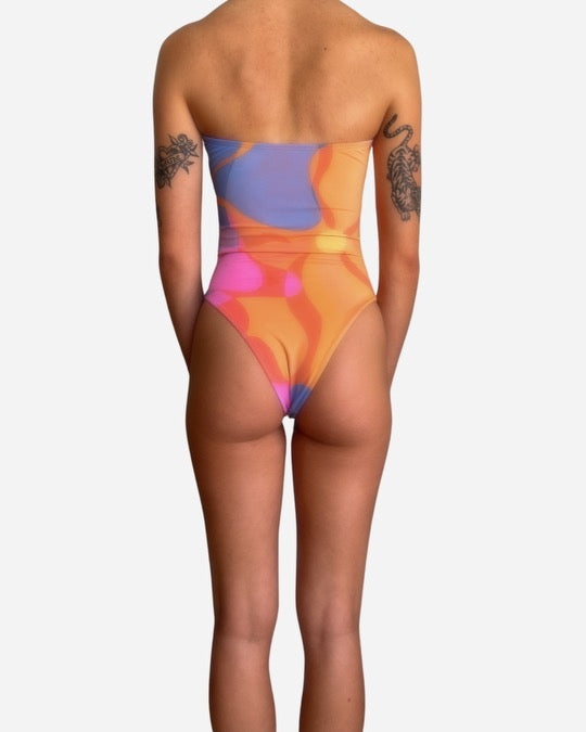 Summi Summi Strapless One Piece Melted Blooms