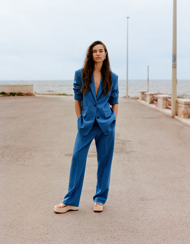 Shona Joy Irena Low Rise Slouch Pant Cobalt