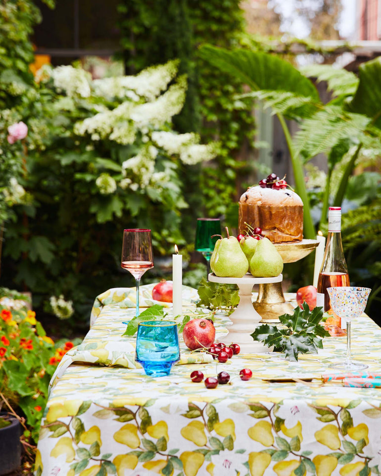 Kip&Co Summer Lily White Linen Tablecloth