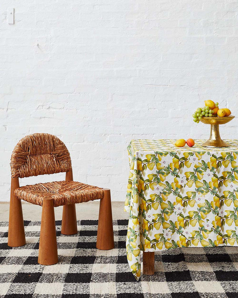 Kip&Co Summer Lily White Linen Tablecloth