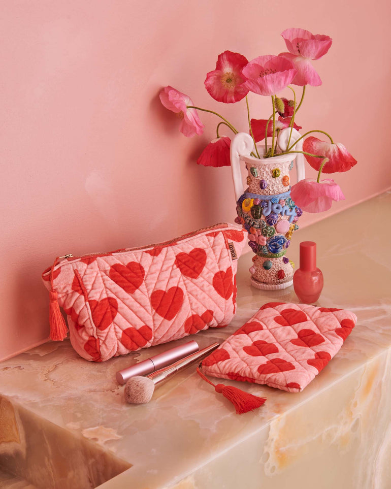 Kip&Co Sweetheart Velvet Toiletry Bag