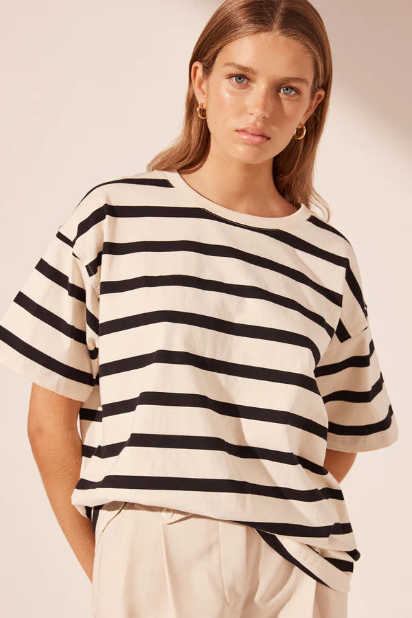 Shona Joy Gia Oversized Stripe T-Shirt