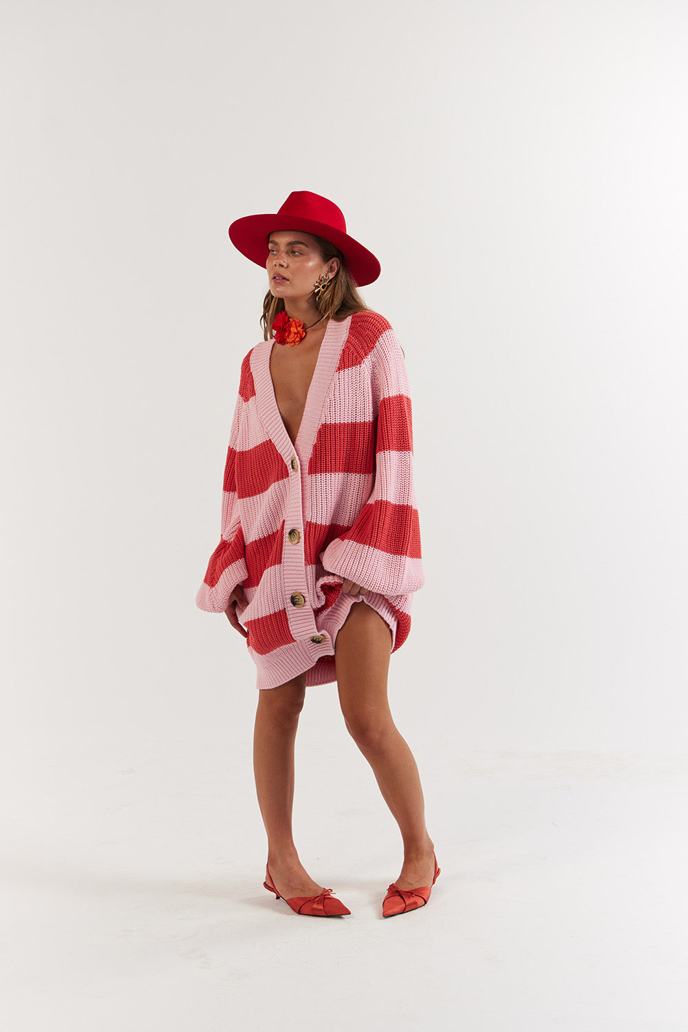 La Bohème Girls Elsie Knit Cardigan Candy Stripe