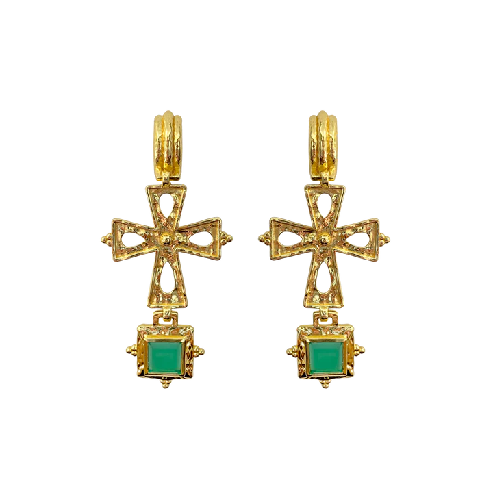 Mountain & Moon Maria Earrings Green Onyx