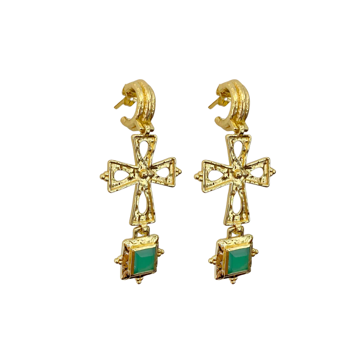 Mountain & Moon Maria Earrings Green Onyx