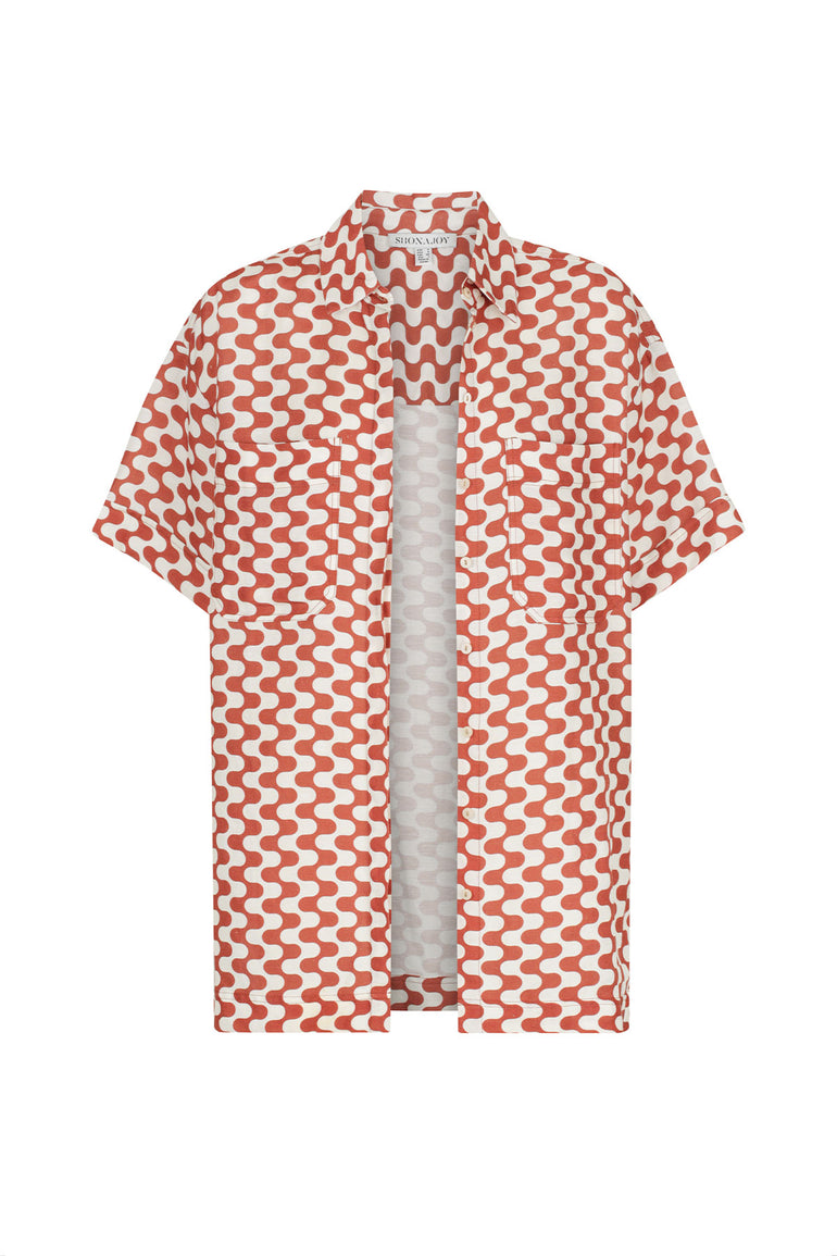 Shona Joy Marmo Short Sleeve Relaxed Shirt