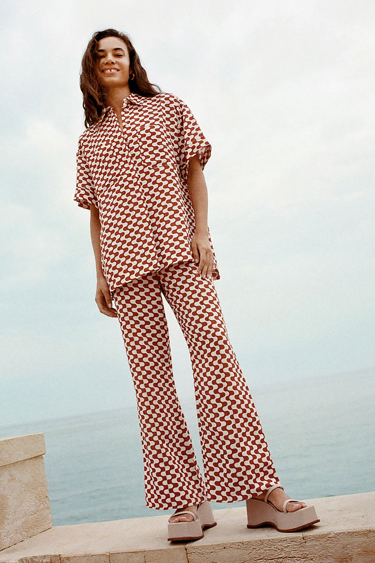 Shona Joy Marmo Short Sleeve Relaxed Shirt