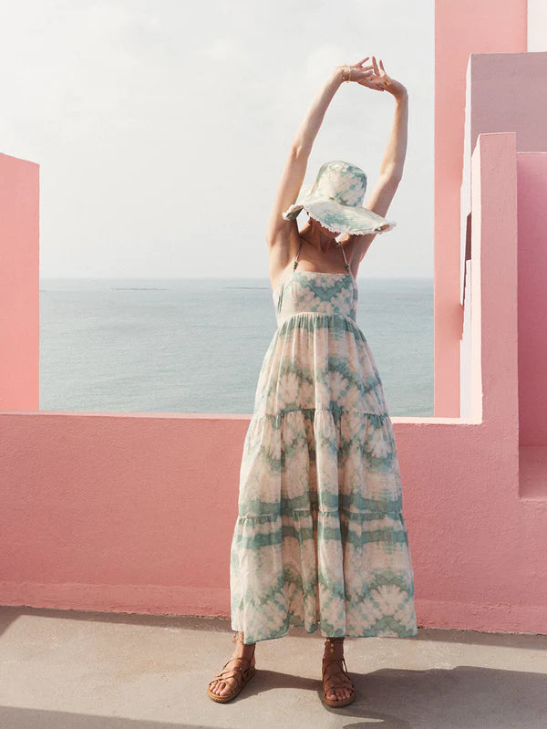 Kivari Mirage Maxi Dress Green Tie Dye