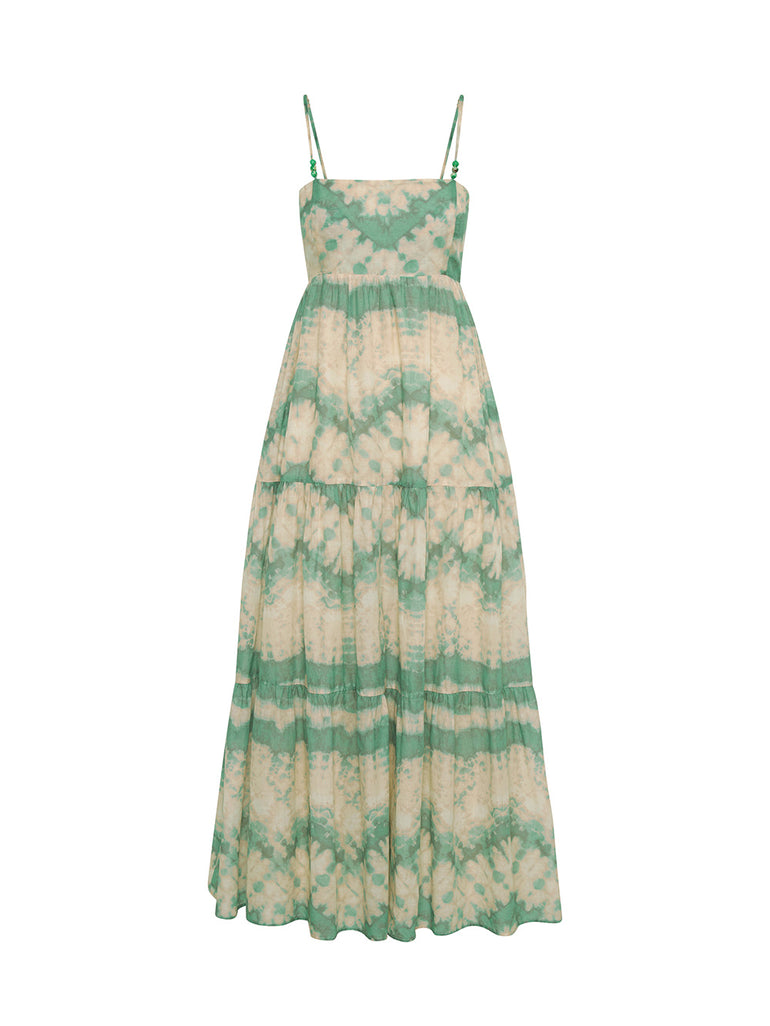 Kivari Mirage Maxi Dress Green Tie Dye