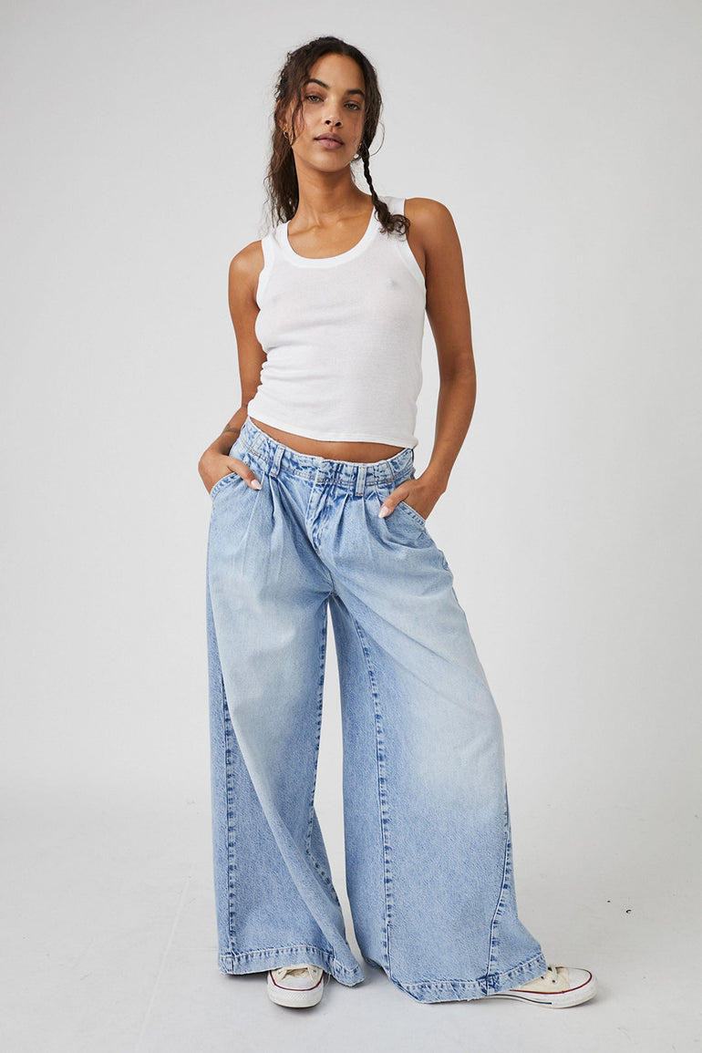 Free People Equinox Denim Trouser Open Sky