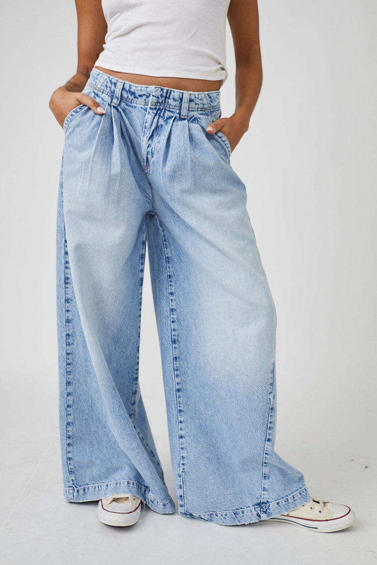 Free People Equinox Denim Trouser Open Sky