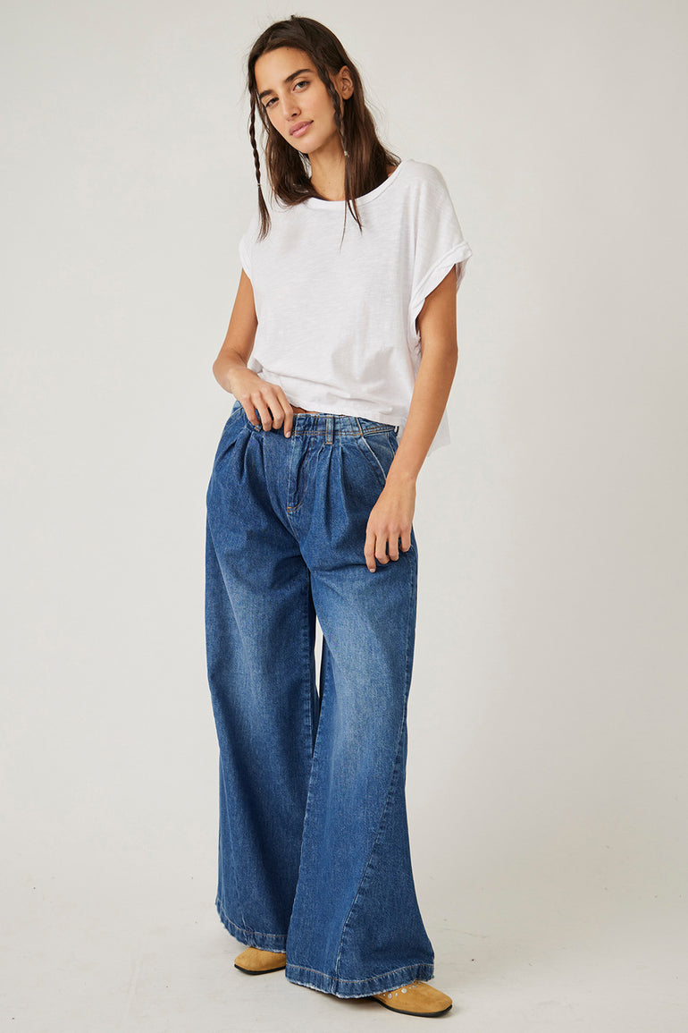 Free People Equinox Denim Trouser Lake Life