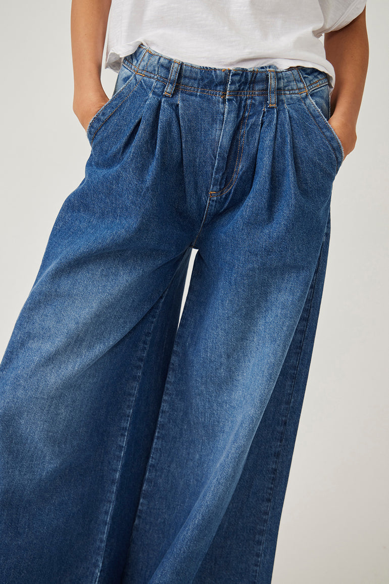 Free People Equinox Denim Trouser Lake Life