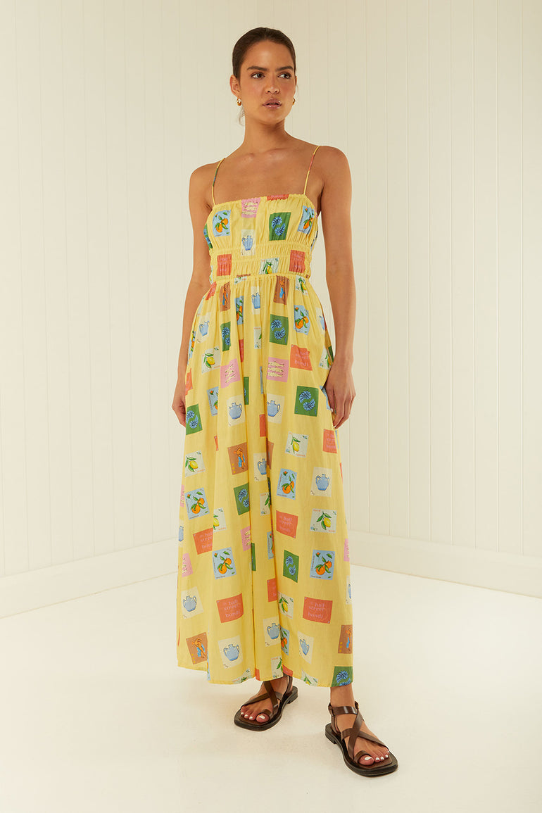 Palm Noosa West Dress Yellow Emblem