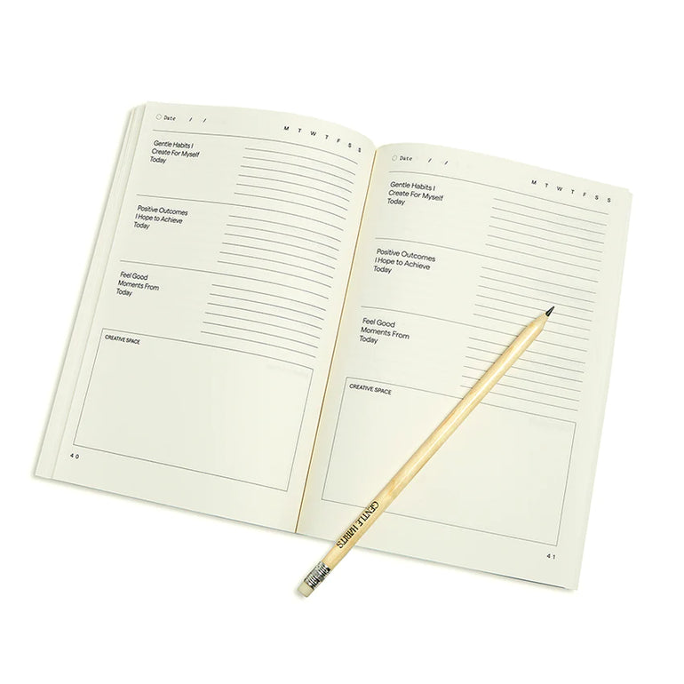 Gentle Habits Positive Outcomes Journal White