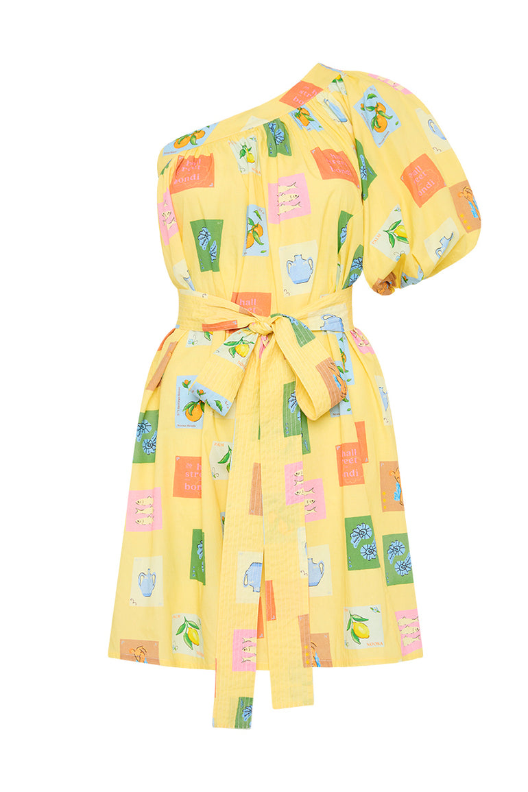 Palm Noosa Lotus Mini Dress Yellow Emblem