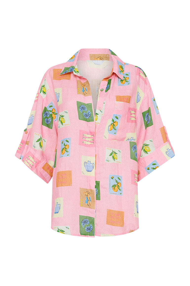Palm Noosa Mirage Shirt Pink Emblem