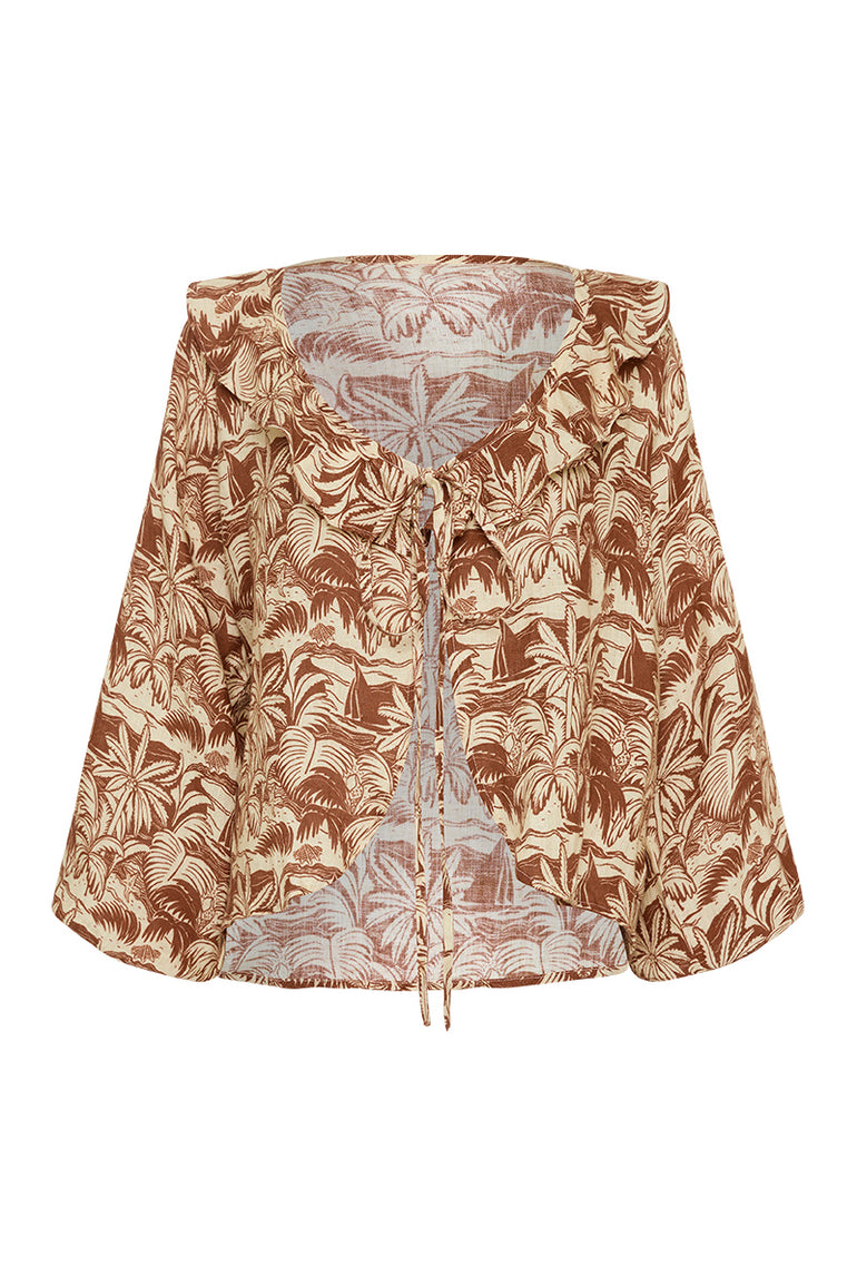 Palm Noosa Cava Top Brown Palm Scene