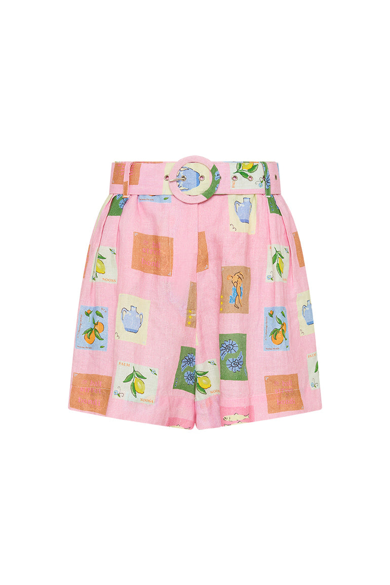 Palm Noosa Rummy Shorts Pink Emblem