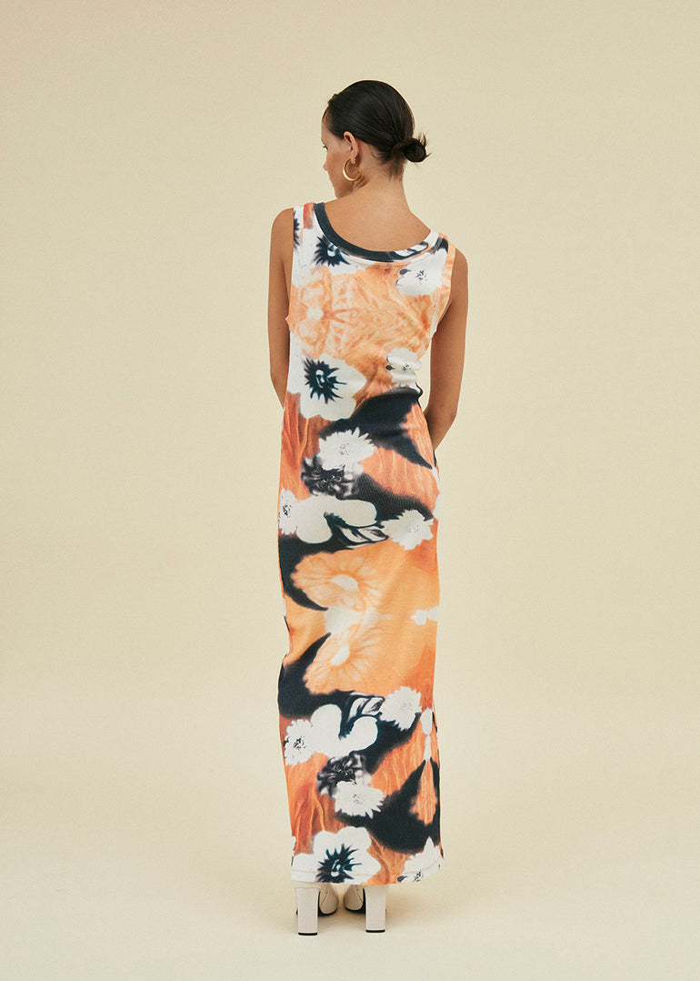 Kinga Csilla Smoky Daisy Rib Midi Dress