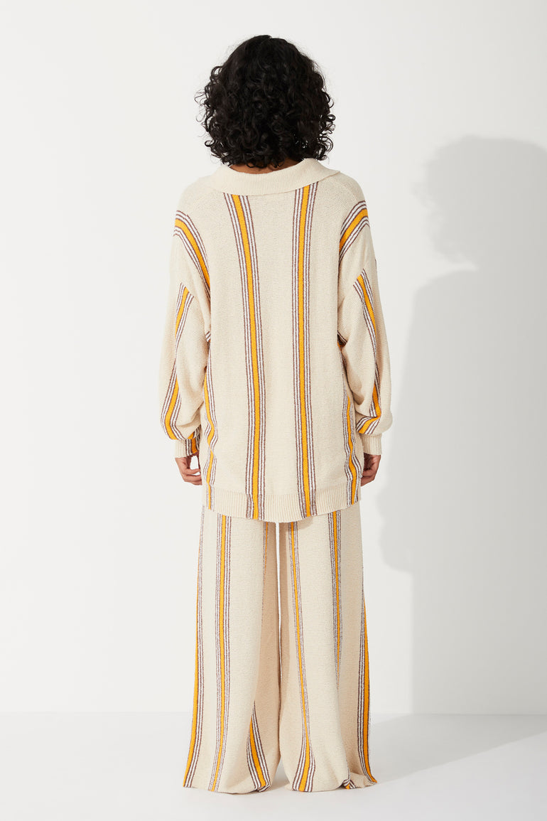 Zulu & Zephyr Cabana Stripe Organic Cotton Blend Knit Pant