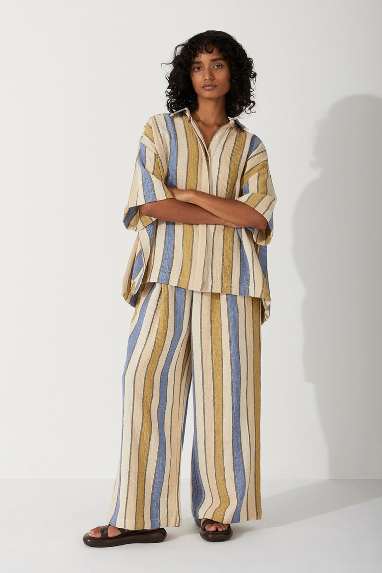 Zulu & Zephyr Lagoon Stripe Organic Cotton Shirt