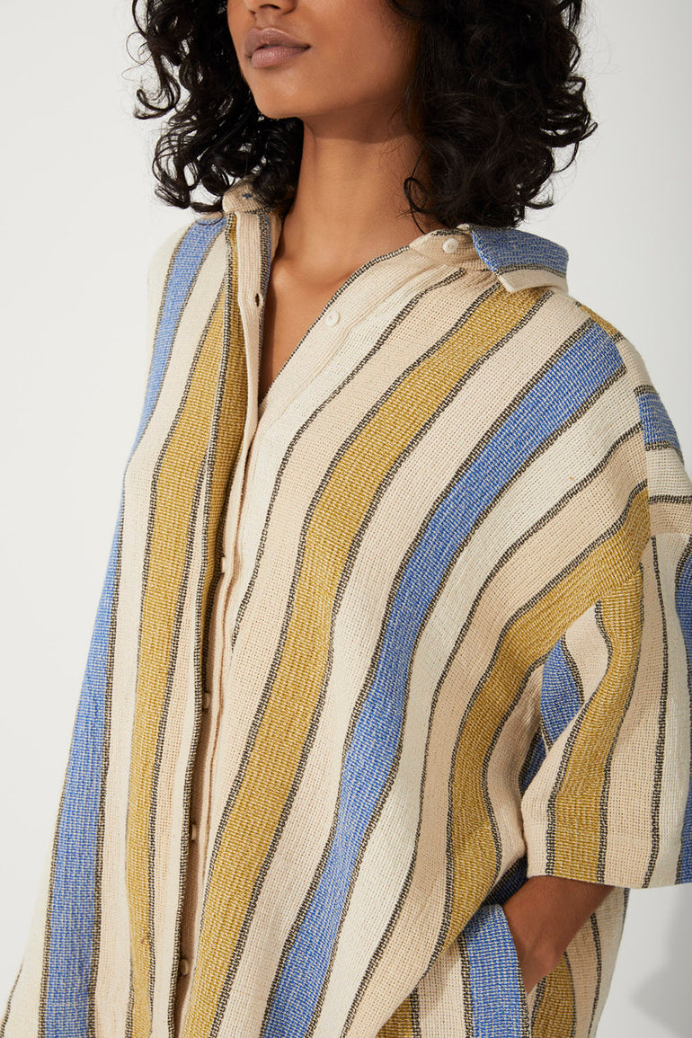 Zulu & Zephyr Lagoon Stripe Organic Cotton Shirt