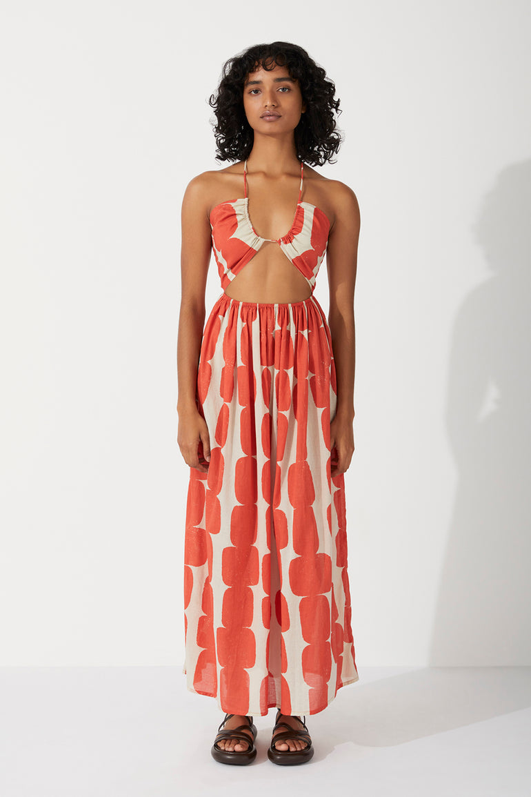 Zulu & Zephyr Block Organic Cotton Halter Dress