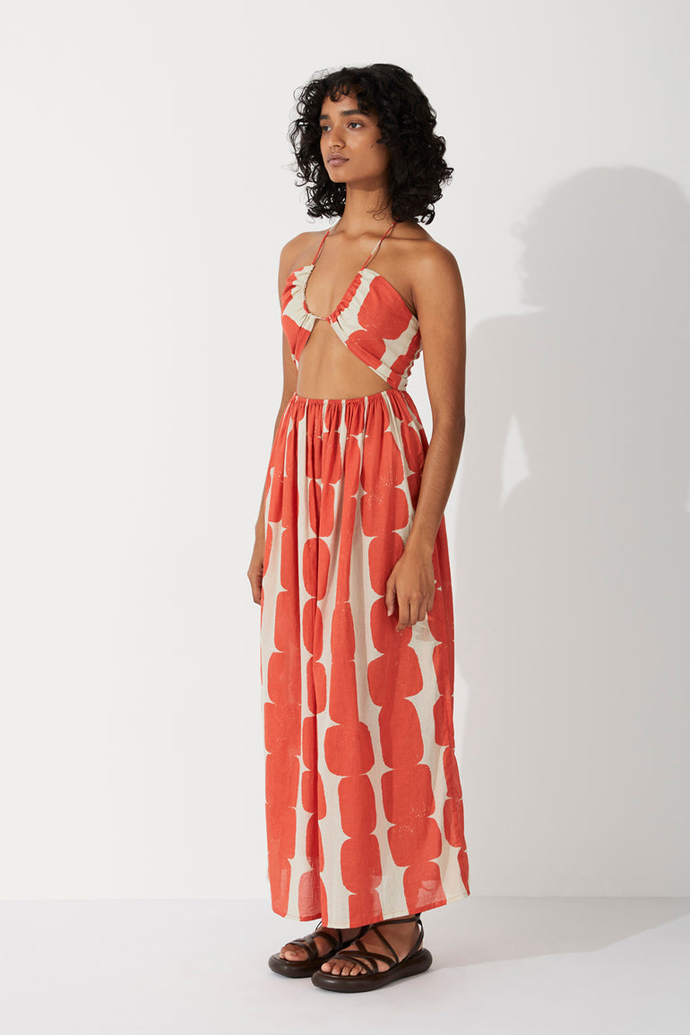 Zulu & Zephyr Block Organic Cotton Halter Dress