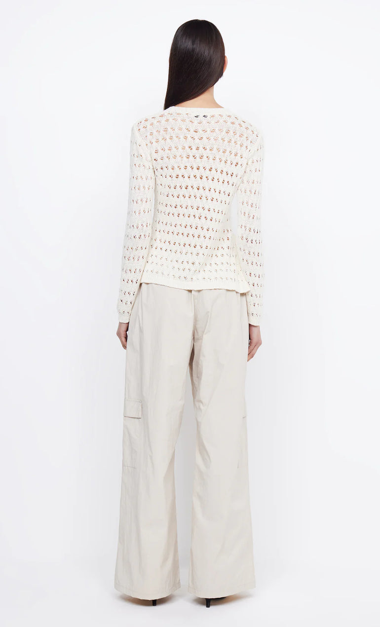 Bec & Bridge Brooke L/S Asym Knit Top Ivory